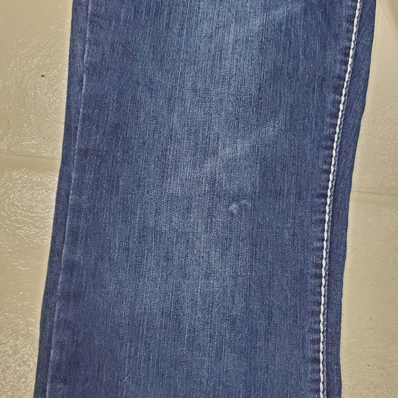 Denim Couture jeans junior size 13 Dark wash Faded White stitching Glam pockets - Picture 8 of 13